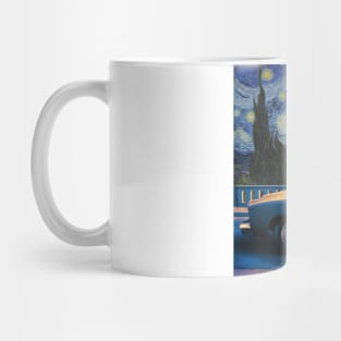 Vincent Van Gogh's Starry Night and Ryan Gosling in Drive Mug